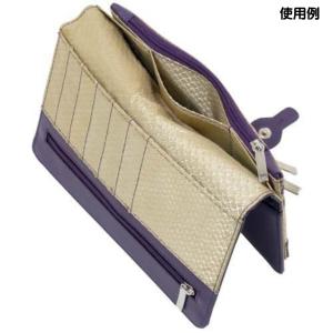 お薬手帳ケース ダークオレンジ 牛革 多機能ウ...の詳細画像4
