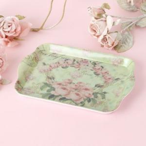 ミニ角トレイ Sサイズ シンフォニーローズ キャッシュトレイ キッチン カトラリー テーブルインテリア 薔薇雑貨 エレガント雑貨 日用品 記念品 贈答品