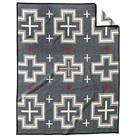 【送料無料】Pendleton San Miguel Warn ウール柄スローブランケット、グレー、...