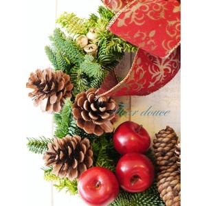 クリスマスリース 早割 手作り 本物 玄関 オ...の詳細画像1