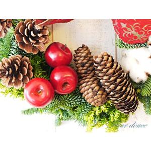 クリスマスリース 早割 手作り 本物 玄関 オ...の詳細画像3