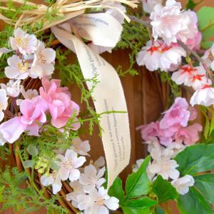 リース 玄関 桜 ピンク かわいい ナチュラル...の詳細画像3