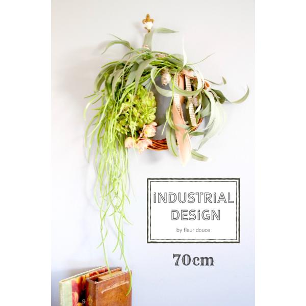 リース　玄関　インダストリアル ユーカリ　男前　デザイン　クール　クリスマスローズ 　リネン キャス...