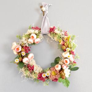 リース 玄関 おしゃれ ピンク バラ ギフト ...の詳細画像3