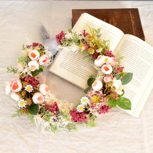 リース 玄関 おしゃれ ピンク バラ ギフト ...の詳細画像4