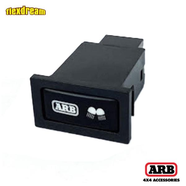 正規品 ARB ランクル80専用 AUX フォグライト 横式 スイッチ グリーンLED プッシュボタ...