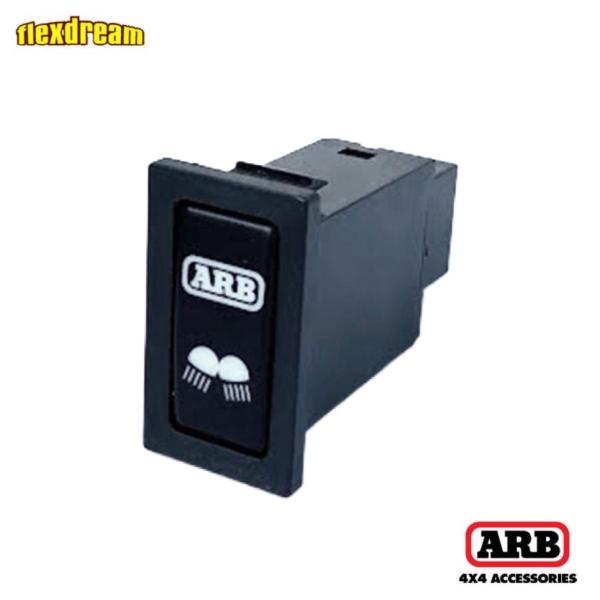 正規品 ARB ランクル80専用 AUX フォグライト 縦式 スイッチ グリーンLED プッシュボタ...