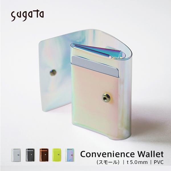 sugata コンビニエンスウォレット（スモール）三つ折り財布  PVC スリム 薄型 透明 小銭入...