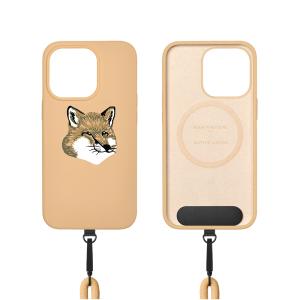 Maison Kitsune x Native Union MONOCHROME FOX HEAD SLING CASE FOR IPHONE 14 PRO（Beige）メゾンキツネ iPhone（アイフォン）ケース【国内正規代理店品】｜flgds