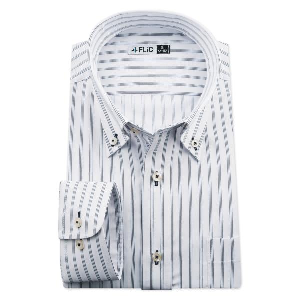 ワイシャツ ノーアイロン ドライ ストレッチワイシャツ メンズ 長袖 形態安定 吸水速乾 織柄 ボタ...