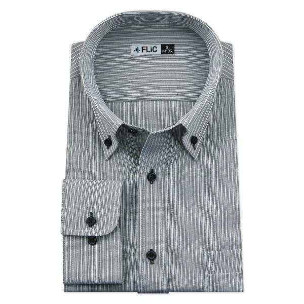 ワイシャツ メンズ ボタンダウン 長袖 形態安定 シャツ ドレスシャツ ビジネス ノーマル スリム ...