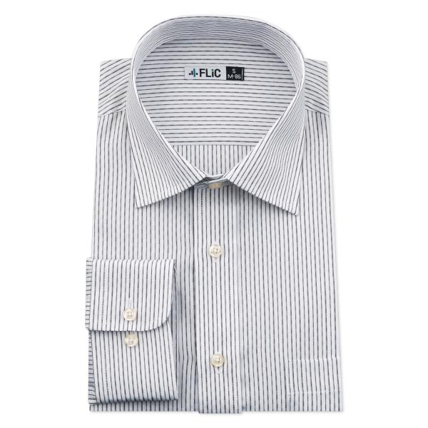 ワイシャツ メンズ ショートワイド ワイド 長袖 形態安定 シャツ ビジネス ノーマル スリム yシ...