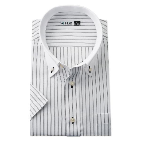 ワイシャツ 半袖 ボタンダウン クールビズ 快適 爽やか 形態安定 メンズ シャツ ビジネス マルチ...