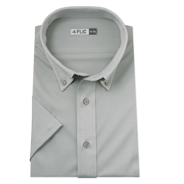 ワイシャツ ノーアイロン 半袖 メンズ ストレッチ ニットシャツ ニットワイシャツ 吸水速乾 ボタン...