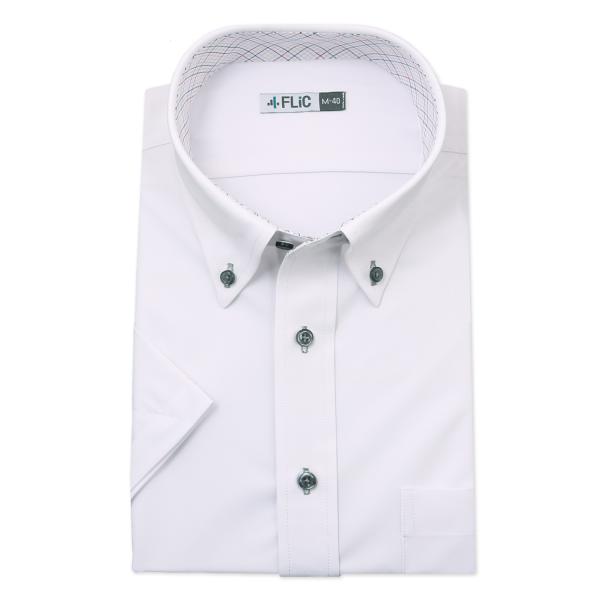 ワイシャツ ノーアイロン 半袖 メンズ ストレッチ ニットシャツ ニットワイシャツ 吸水速乾 ボタン...