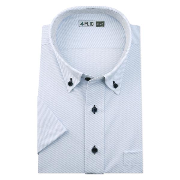 ワイシャツ ノーアイロン 半袖 メンズ ストレッチ ニットシャツ ニットワイシャツ 吸水速乾 ボタン...