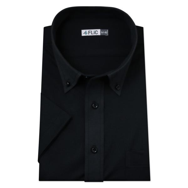 ワイシャツ ノーアイロン 半袖 メンズ ストレッチ ニットシャツ ニットワイシャツ 吸水速乾 ボタン...