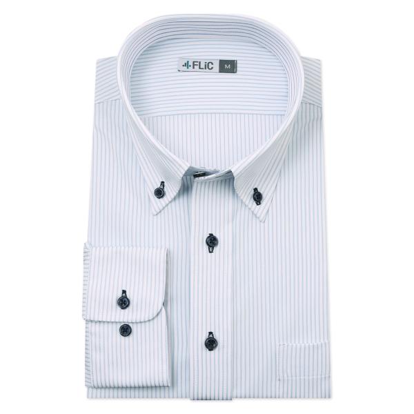 ニットシャツ ワイシャツ ノーアイロン ストレッチ ポロシャツ メンズ 長袖 吸水速乾 ボタンダウン...