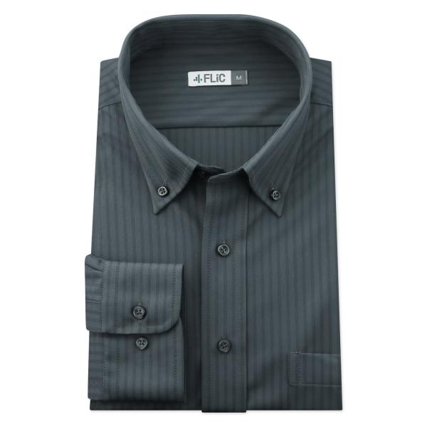 ワイシャツ ノーアイロン 長袖 メンズ ストレッチ ニットシャツ ニットワイシャツ 吸水速乾 ボタン...