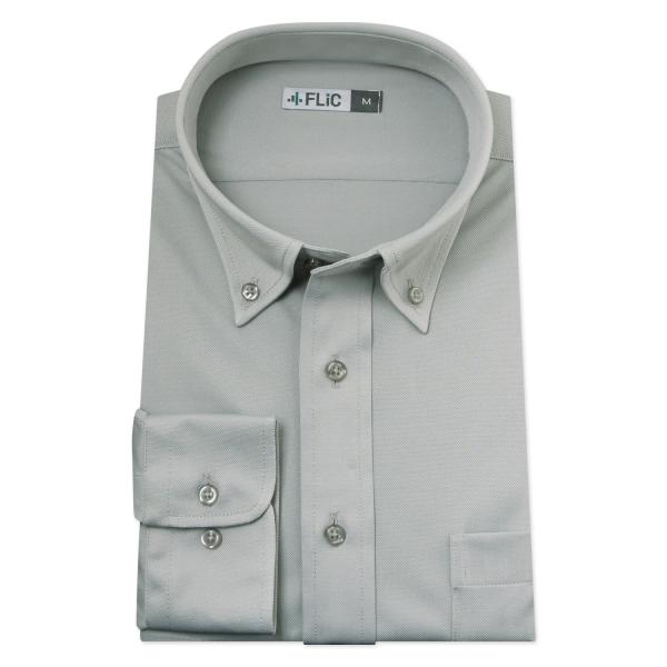 ワイシャツ ノーアイロン 長袖 メンズ ストレッチ ニットシャツ ニットワイシャツ 吸水速乾 ボタン...