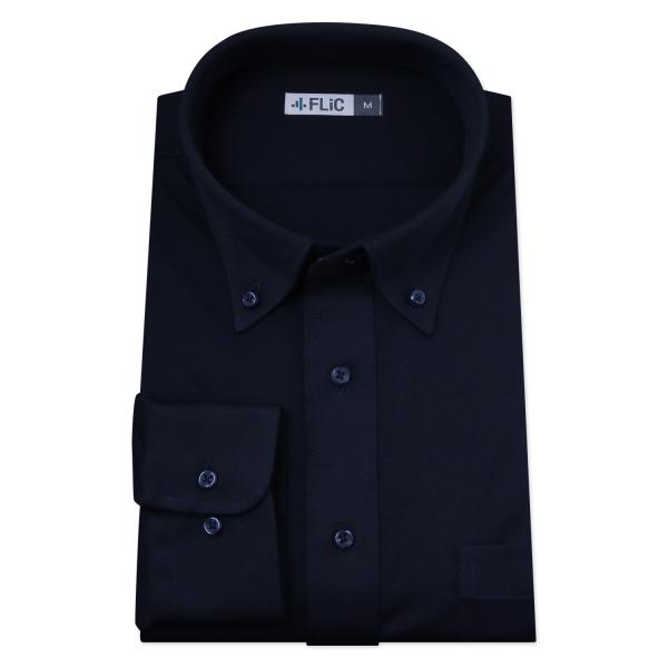 ワイシャツ ノーアイロン 長袖 メンズ ストレッチ ニットシャツ ニットワイシャツ 吸水速乾 ボタン...