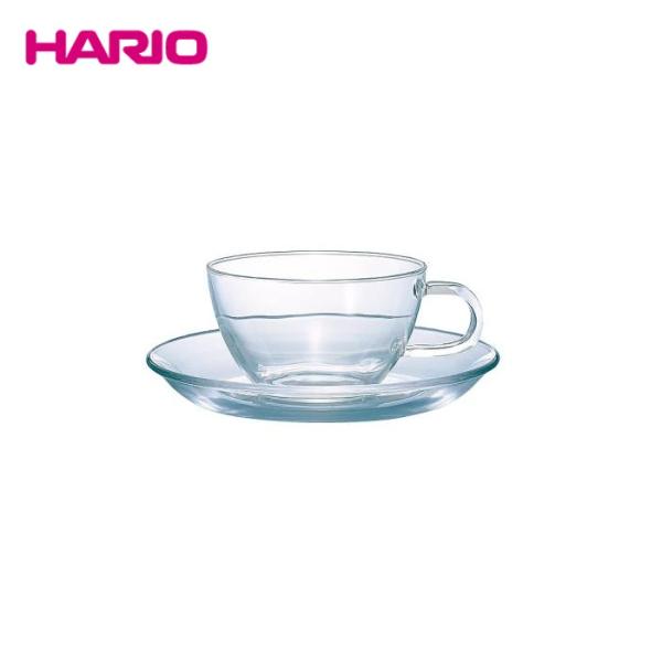 HARIO　耐熱ティーカップ＆ソーサー　ハリオ　マグ　コーヒーカップ　耐熱ガラス製　230ml