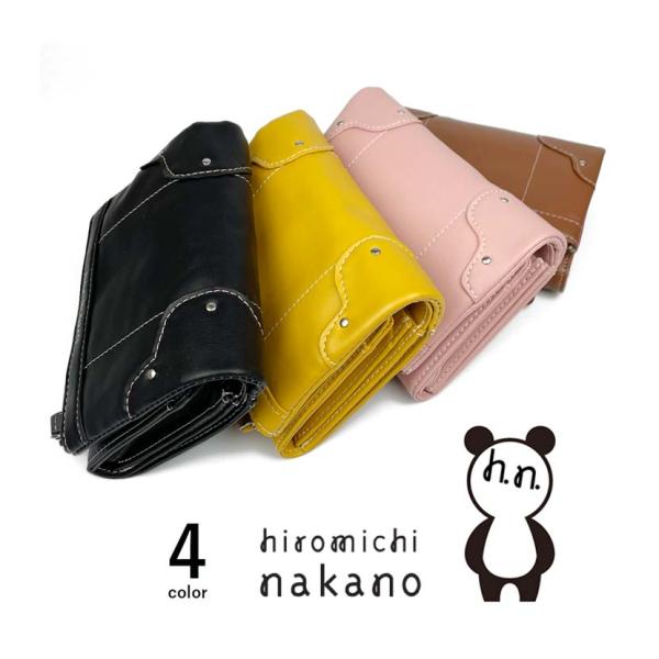 hiromichi nakano(ヒロミチ・ナカノ)二つ折り かぶせ 財布 ショートウォレット L字...