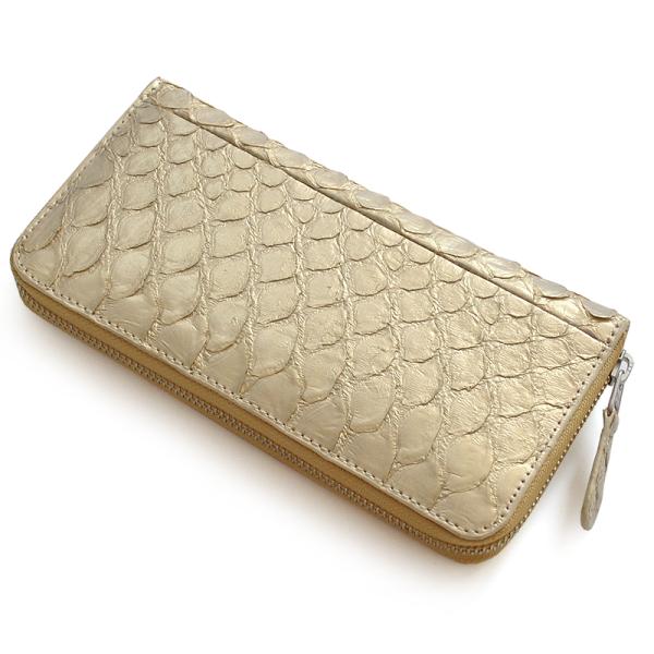 ラウンドファスナー 長財布 ロングウォレット 開運 金運 財運 福財布 パイソン スネーク レザー ...