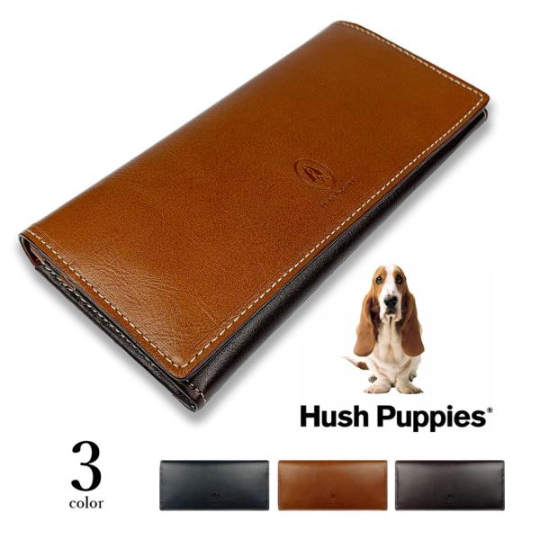 Hush Puppies(ハッシュパピー)かぶせ 二つ折り 長財布 ロングウォレット バイカラー レ...