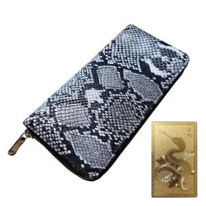 MGSABLE 長財布 パイソン 本革 ラウンドファスナー 迷彩柄 メンズ