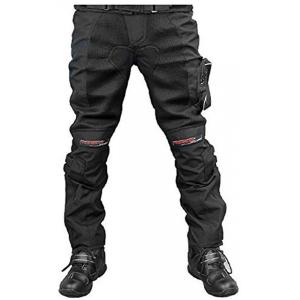 RidingTribe　バイクパンツ　バイクウェア　メッシュ　膝パッド装備　通気　自転車　耐磨　ブラック