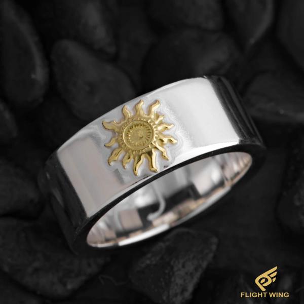 【新品】SV Ring with K18 Sun / La Key ラキー 太陽リング