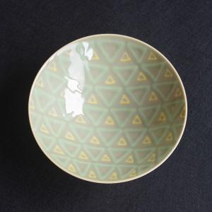 波佐見焼 白山陶器 平茶碗（白×紺 ストライプST16） : リビングT&S