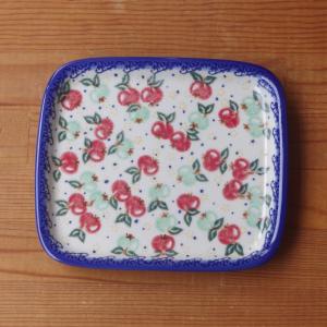 ポーリッシュポタリー ポーランド食器 陶器 スクエアプレート ケーキ皿