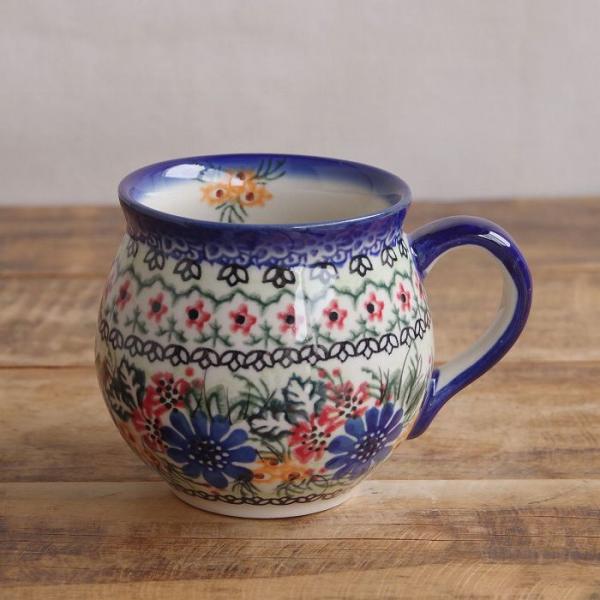 ポーランド食器 ポーリッシュポタリー マグカップ 300ml カラフル 花柄 v383-a311 コ...