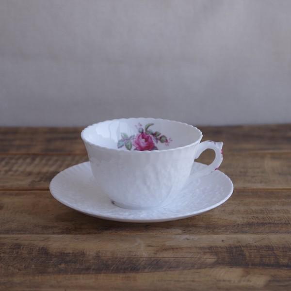 イギリス製 アンティーク 食器 スポード ブライダルローズ ピンク 薔薇 花柄 ティーカップ ソーサ...