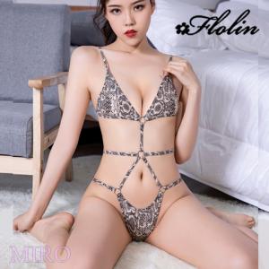 パイソン柄 テディ ハイレグ 大人 リングリンク エレガント