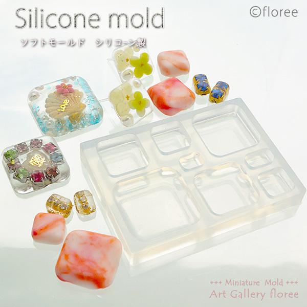 Jewelry Parts　四角フラット シリコンモールド　アクセサリーパーツ　レジン型　ジュエリー...