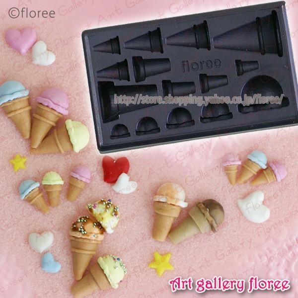 Lovely Sweets　ぷっくり　アイスA 半面タイプ（粘土型抜き）