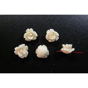 白薔薇（バラ）モチーフ　約10mm 5個入 flow-03 auc｜florence-shop