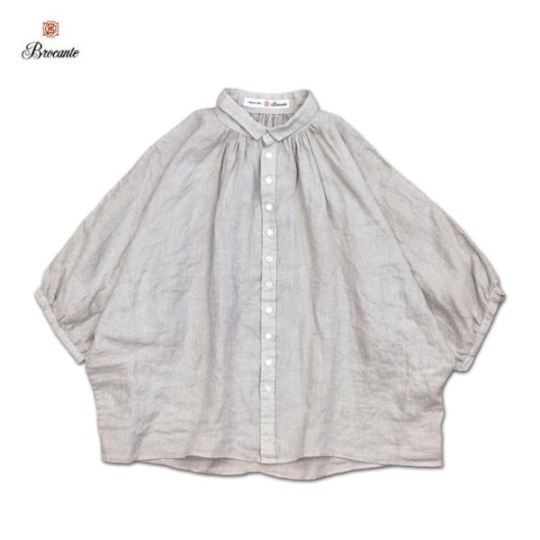 Brocante 36-260L 33-3 グランシャツ ベージュ ブロカント ドミンゴ リネンキャ...