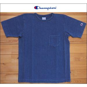 Champion チャンピオン リバースウィーブTシャツ C3-H307 ストーンウォッシュブルー REVERSE WEAVE 9.4oz TEE クルーネック カットソー｜flossy