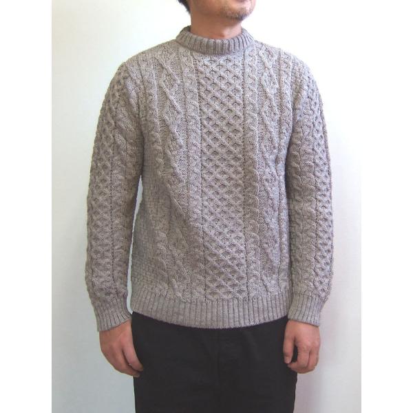 Kerry Woollen Mills ケリーウーレンミルズ Aran Cable Crew Nec...