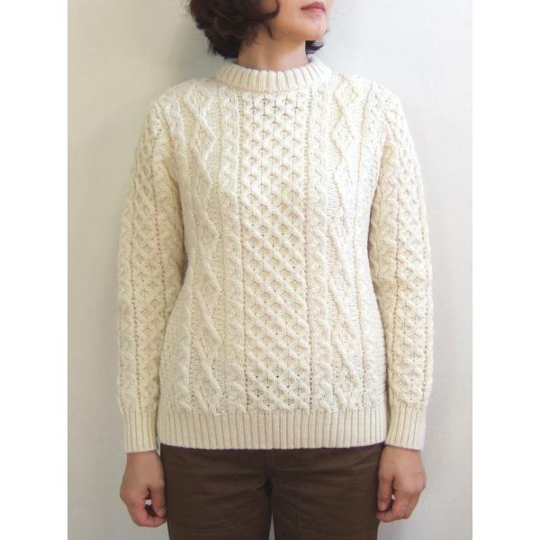 Kerry Woollen Mills ケリーウーレンミルズ Aran Cable Crew Nec...