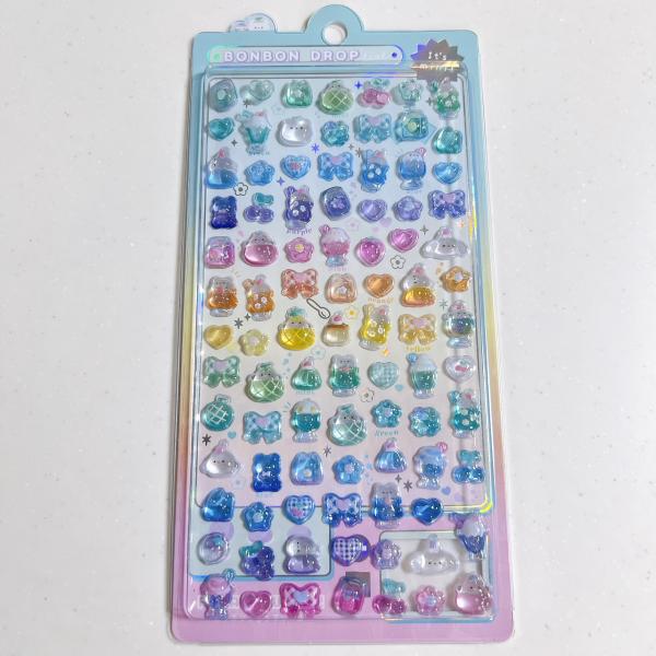 クーリア ボンボンドロップシール ミニ めろめろボンボン 91254 ぷっくり 立体 エポキシ ラメ...
