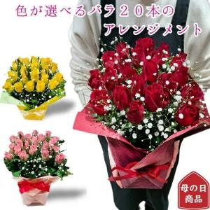 母の日 プレゼント バラ バラ20本 アレンジメント カスミソウ 豪華 かわいい お花 女性 母 祖母 義母 女友達 花 お祝い フラワー ギフト お花祝い