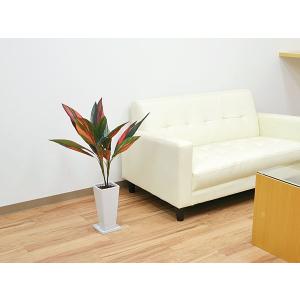 人工観葉植物 赤ドラセナ スクエア陶器鉢 フェ...の詳細画像4