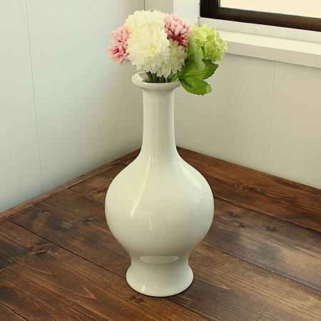 鶴首白花瓶 (花器 フラワーベース インテリア 雑貨 白い食器 アウトレット 日本製)