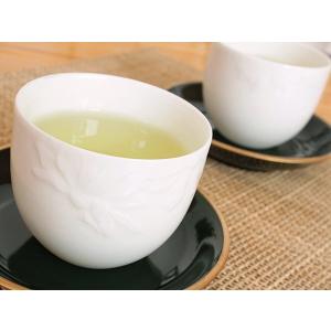 花模様の煎茶 アイボリー (和食器 伏せ焼き ...の詳細画像2