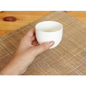 花模様の煎茶 アイボリー (和食器 伏せ焼き ...の詳細画像5